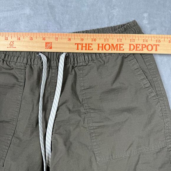 Vuori Pants Women XS Green Ripstop Raw Hem Elastic Waist Hike Organic Drawstring - Picture 9 of 12